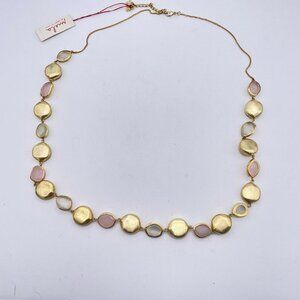 NWT Mela Artisans 14k Gold Filled Necklace Rose Quartz Moonstone